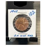 1942 Lincoln Wheat Cent CH. UNC. RED