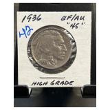 1936 Buffalo Nickel in EF/AU