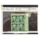 1954 Washington 1c Plate Block, VF/NM