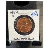 1954-S Lincoln Cent in Gem Red Uncirculated Condit