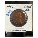 1952 Lincoln Wheat Penny, MS-64/65 RB