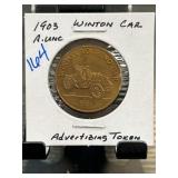 1903 Winton Car Advertising Token