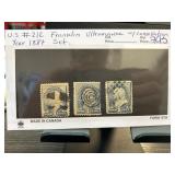 1887 Franklin Ultramarine 1-Cent Stamp Set