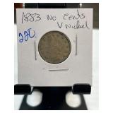 1883 Liberty Head V Nickel " No Cents Design
