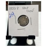 1853 P Seated Liberty Half Dime