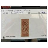 U.S. Internal Revenue 25 Cent Stamp
