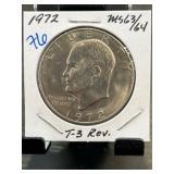 1972 Eisenhower Dollar with Type 3 Reverse