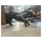 Hand-Carved Wooden Bull Sculpture