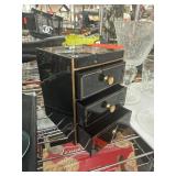 Black Lacquered Jewelry Box With Floral Design