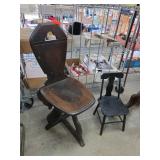 Two Wooden Chairs with Rustic Design