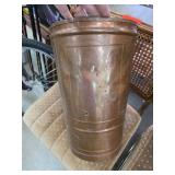 Copper Cylindrical Container with Riveted Base