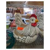 Ceramic Chicken-Shaped Planter with Painted Detail