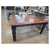 Wooden Dining Table With Extension Leaf