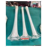 Three Slender Glass Vases