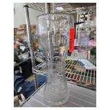 Cut Glass Vase and Framed Religious Portrait