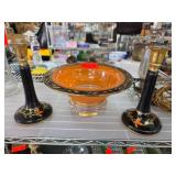 Decorative Bowl and Two Candle Holders