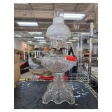 Clear Glass Oil Lamp with Frosted Chimney