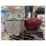 Ceramic Planters, Owl and Round