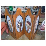 Decorative Wooden Foldable Screen With Birdhouse D