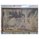 Large Framed Decorative Woven Tapestry