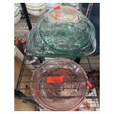 Pink and Green Decorative Glass Bowls