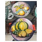 Majolica Plates with Fruit Motif