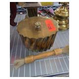 Brass Fluted Box and Wood-Bristled Brush