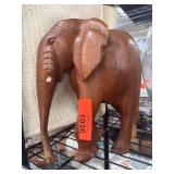 Hand-Carved Wooden Elephant Sculpture