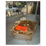 Geometric Glass and Brass Box with Lid