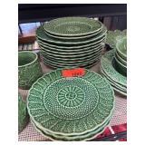 Green Bordallo Pinheiro Majolica Leaf Motif