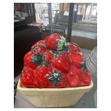 Ceramic Strawberry Basket Cookie Jar