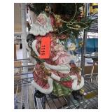 Hand-Painted Santa Statue with Christmas Tree