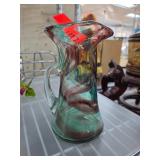 Multicolored Glass Pitcher With Handle