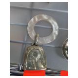 Sterling Silver Baby Rattle with Lucite Ring