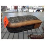 Wooden Box with Geometric Carving