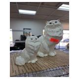 Ceramic White Cat Figurine Set