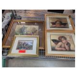 Framed Artwork Including Cherub Prints