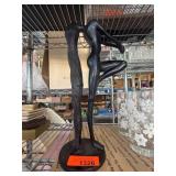 Abstract Black Metal Sculpture of a Female Form