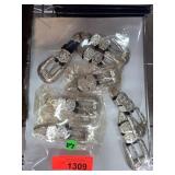 Decorative Belt Buckle Sets with Silver-Tone Accen