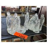 Glass Nativity Scene Figurine Set