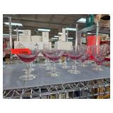 Pink Stemmed Glassware with Decorative Bases