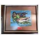 Framed Needlepoint Art of Ducks on Water