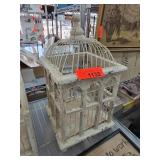 Distressed White Decorative Birdcage