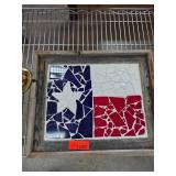 Texas Flag Mosaic Art in Rustic Frame