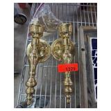 Brass Wall-Mounted Candle Holders