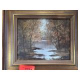 Framed Landscape Oil Painting on Canvas