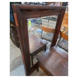 Framed Rectangular Wall Mirror in Wooden Frame