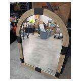 Arched Mirror With Wood and Metal Accents