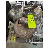 Three Decorative Glass Apples