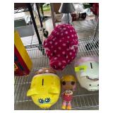 Piggy Bank Lot with Doll